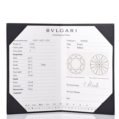 Bulgari Platinum Diamond Corona Engagement Ring 49 4.75 8 of 8