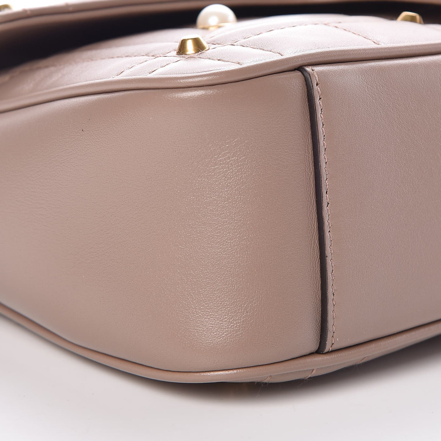Calfskin Matelasse Studded Mini Pearly GG Marmont Shoulder Bag Porcelain Rose