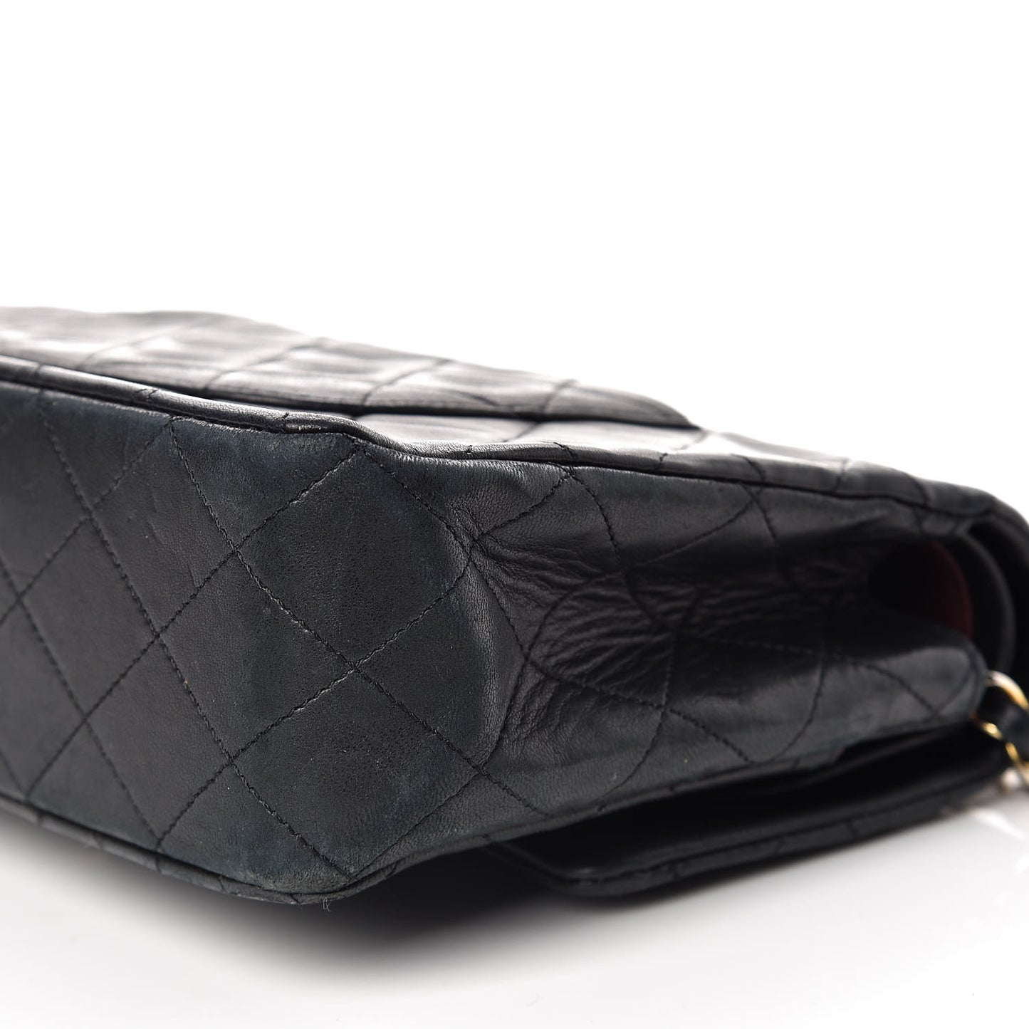 Lambskin Quilted Medium Double Flap Black