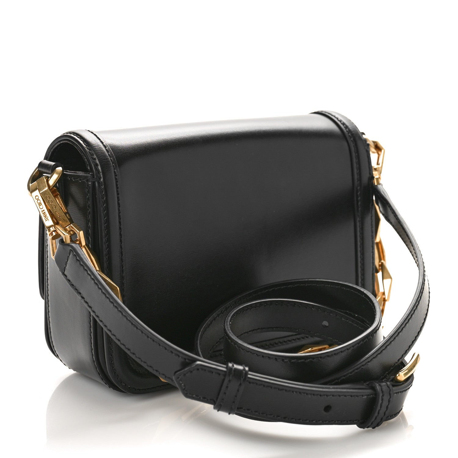 Jimmy Choo Box Calfskin Diamond Crossbody Bag Black 3 of 8