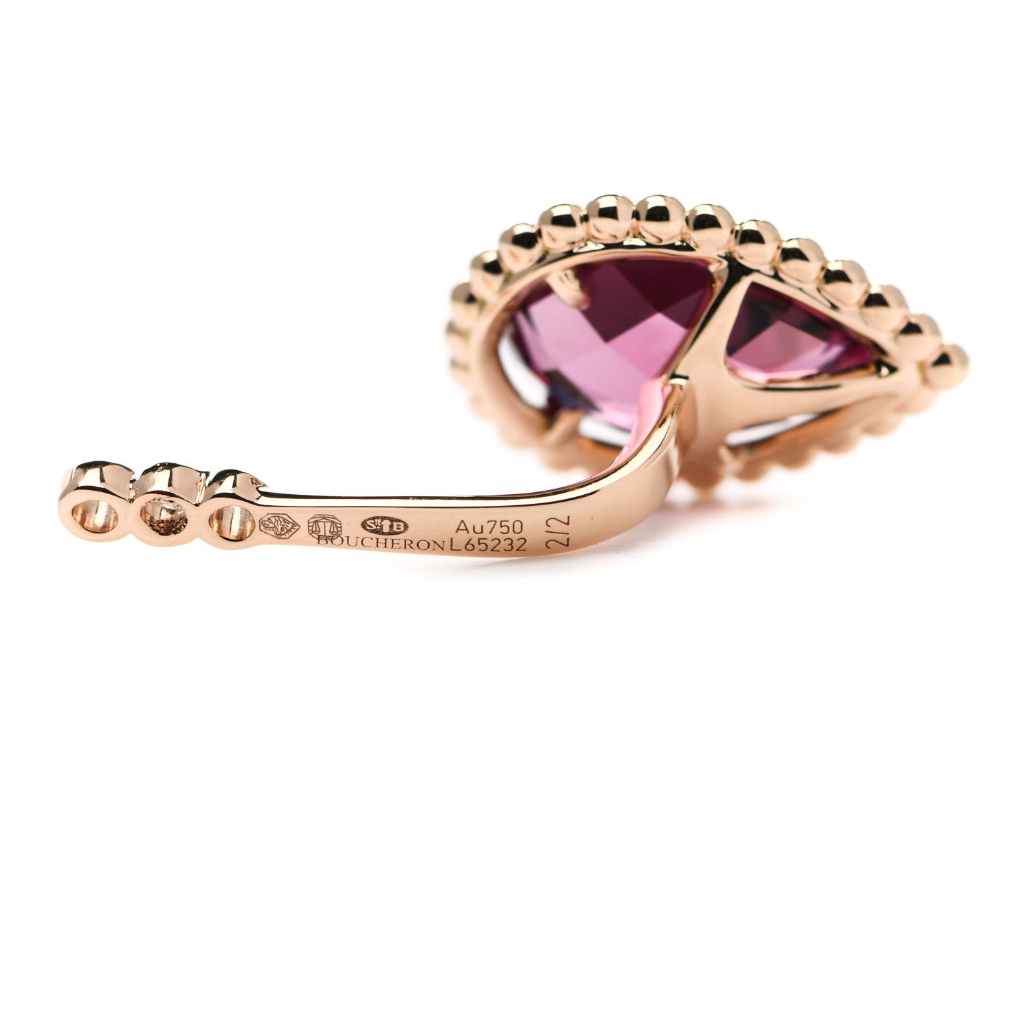 Boucheron 18K Rose Gold Diamond Garnet Serpent Boheme Single Earring 5 of 6