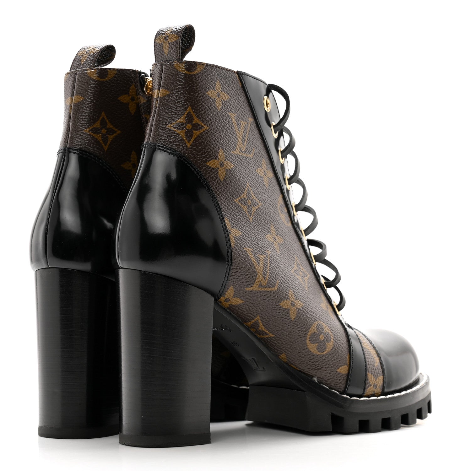 Louis Vuitton Patent Calfskin Monogram Star Trail Ankle Boots 39 Black 4 of 10