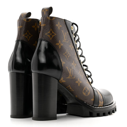 Louis Vuitton Patent Calfskin Monogram Star Trail Ankle Boots 39 Black 4 of 10