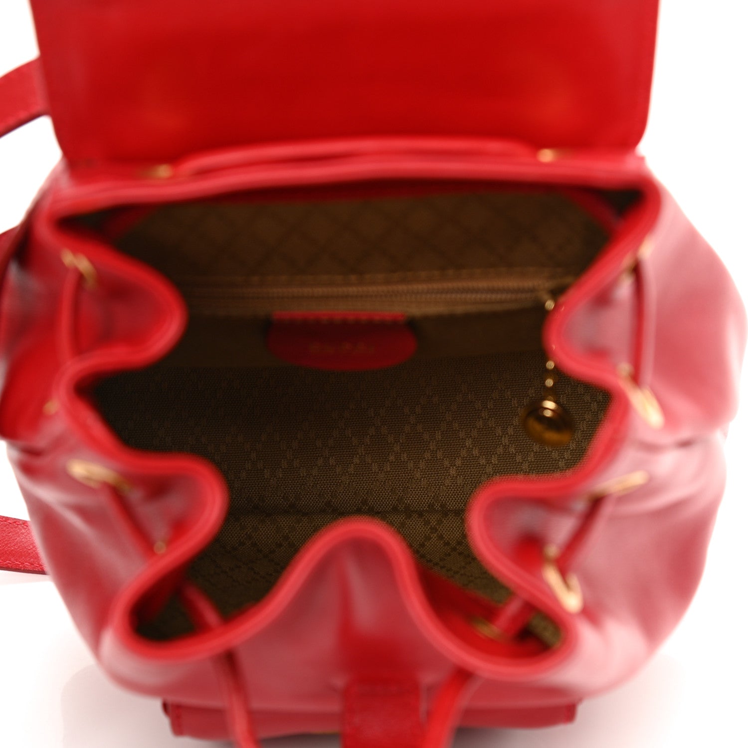 Gucci Calfskin Bamboo Mini Backpack Red 5 of 9