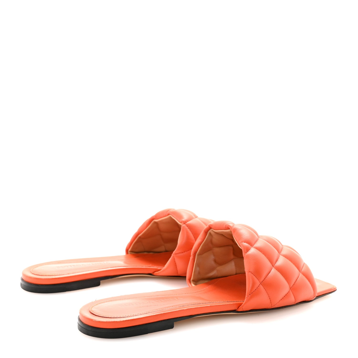 Bottega Veneta Nappa Matelasse Padded Flat Sandals 38 Orange 5 of 8