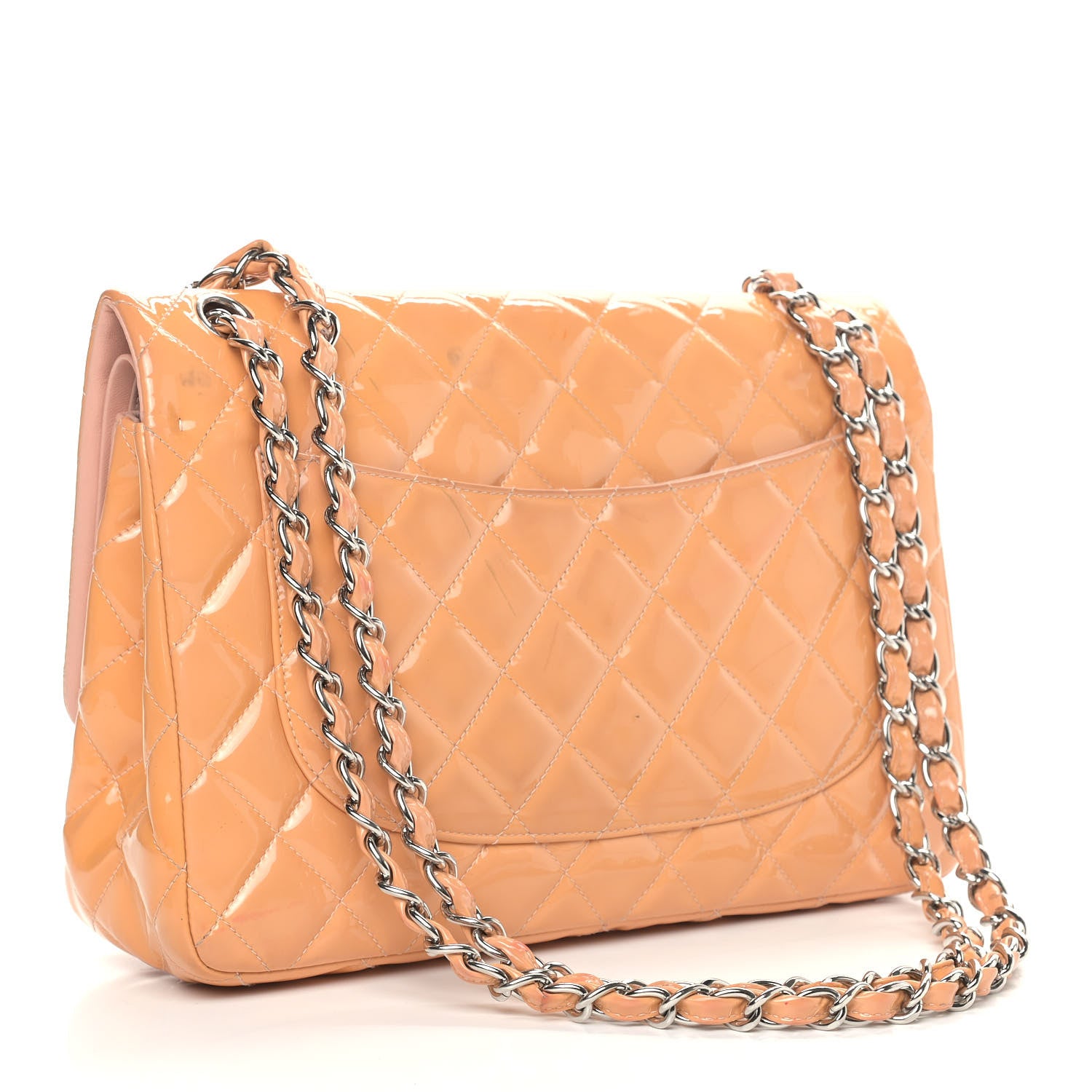 Chanel Patent Quilted Jumbo Double Flap Light Pink 3 of 17