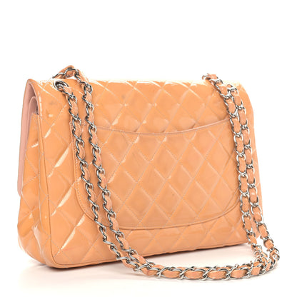 Chanel Patent Quilted Jumbo Double Flap Light Pink 3 of 17