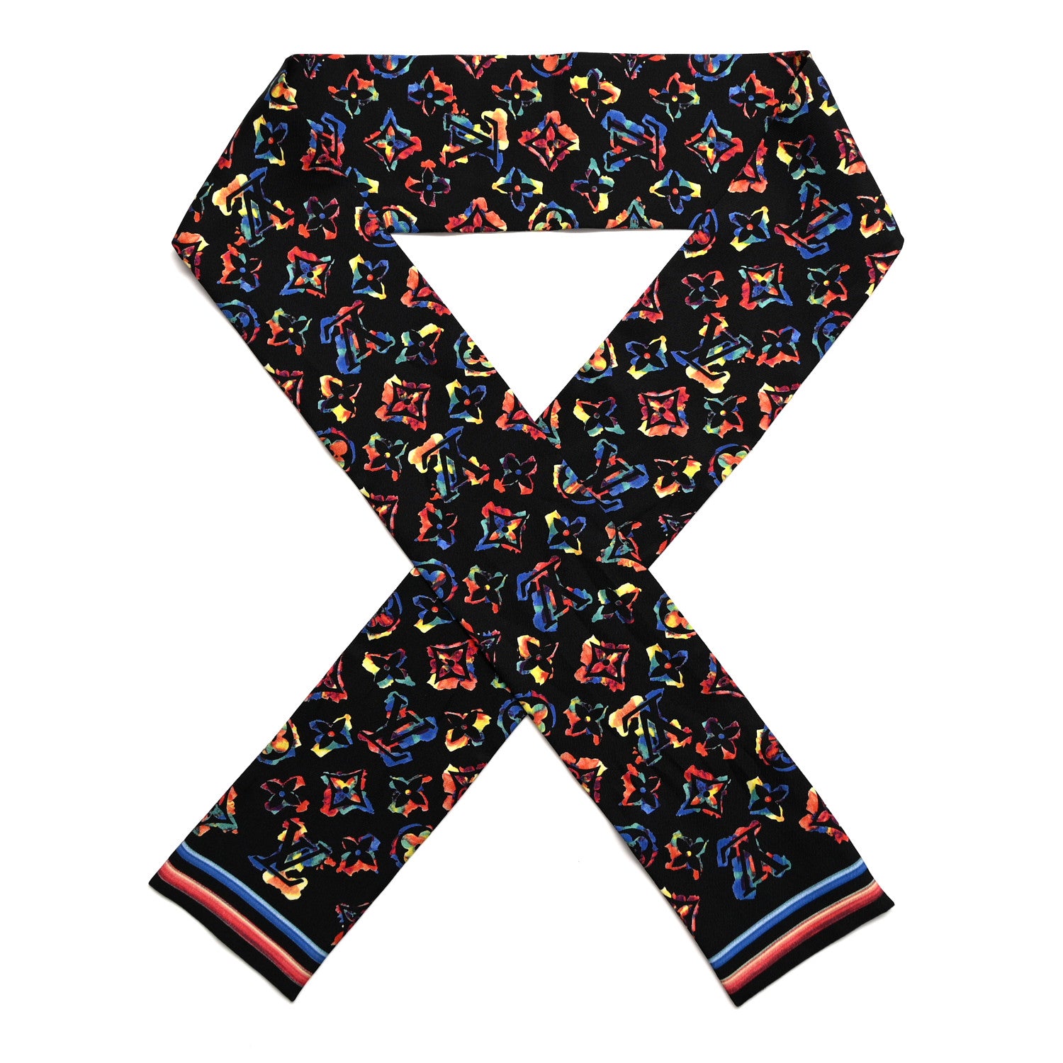 Louis Vuitton Silk Monogram Rainbow Bandeau Black 1 of 5