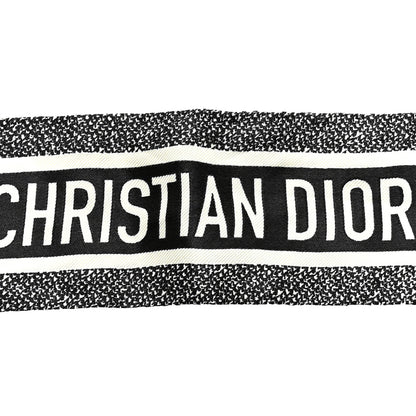 Christian Dior Silk Houndstooth Mitzah Scarf Black White 3 of 6