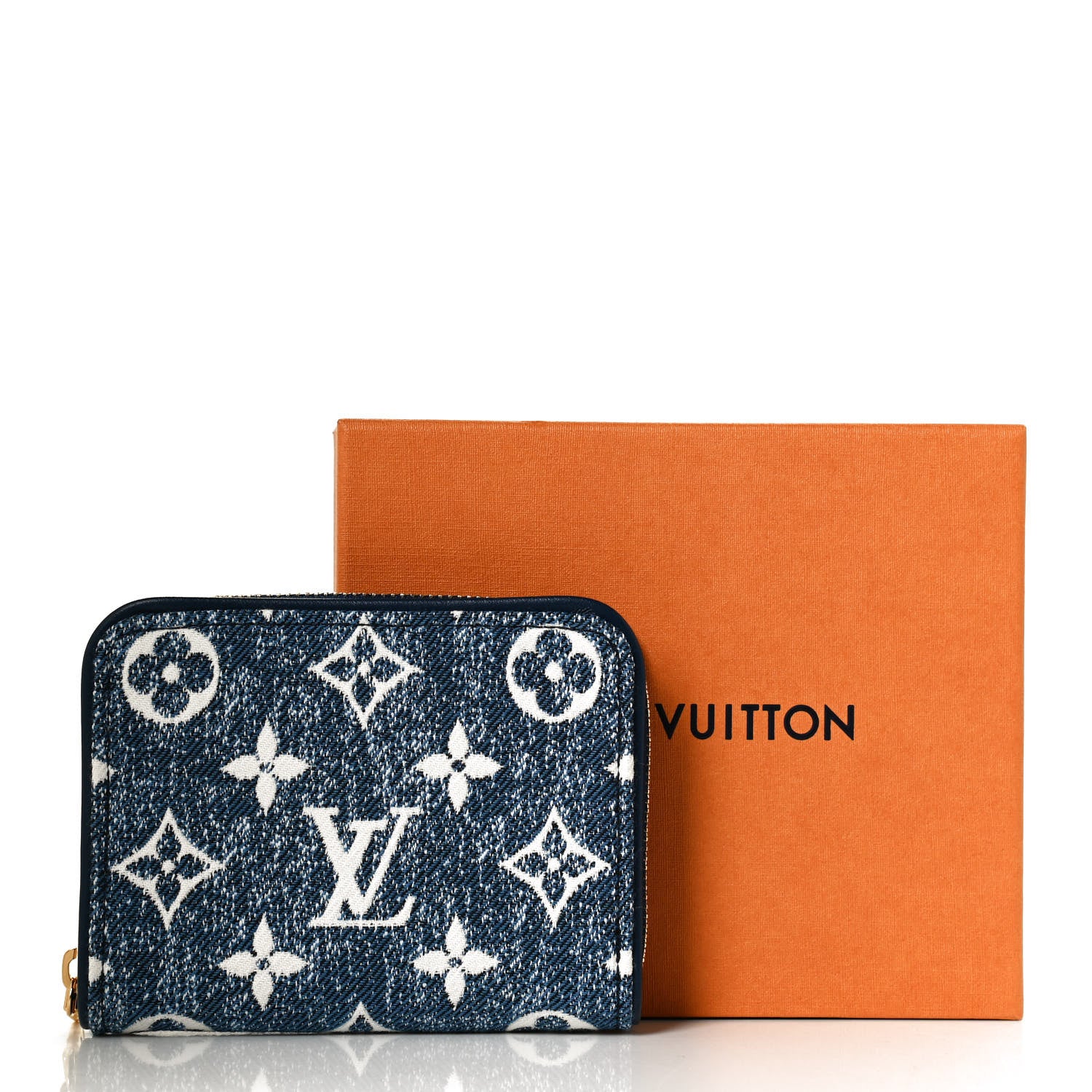 Louis Vuitton Denim Monogram Jacquard Zippy Coin Purse Bleu 10 of 10