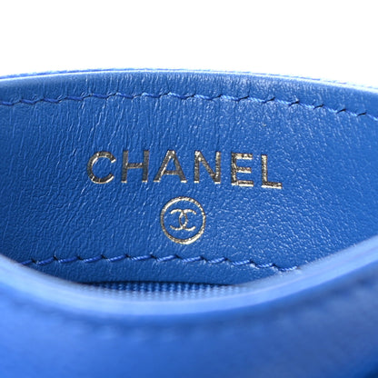 Chanel Caviar Quilted Card Holder Blue 6 of 9