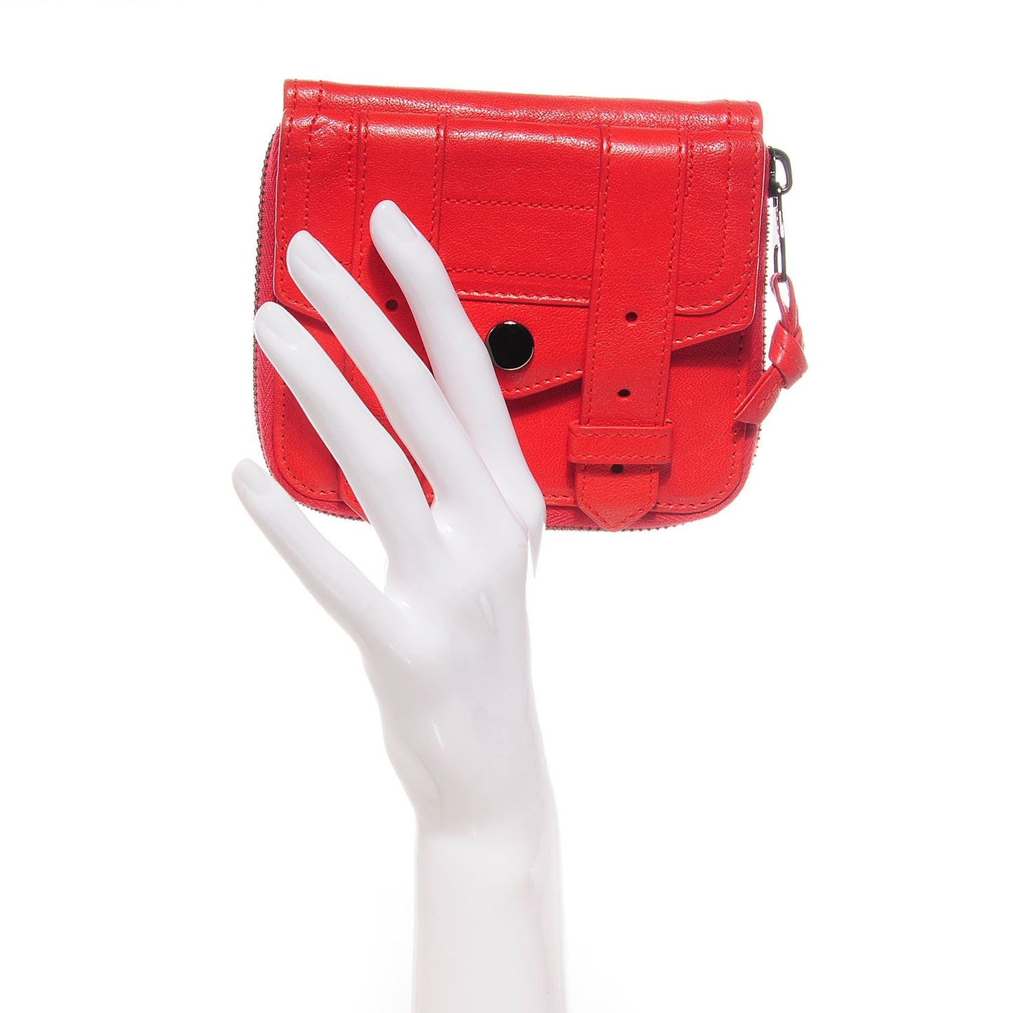 Leather PS1 Small Zip Wallet Poppy