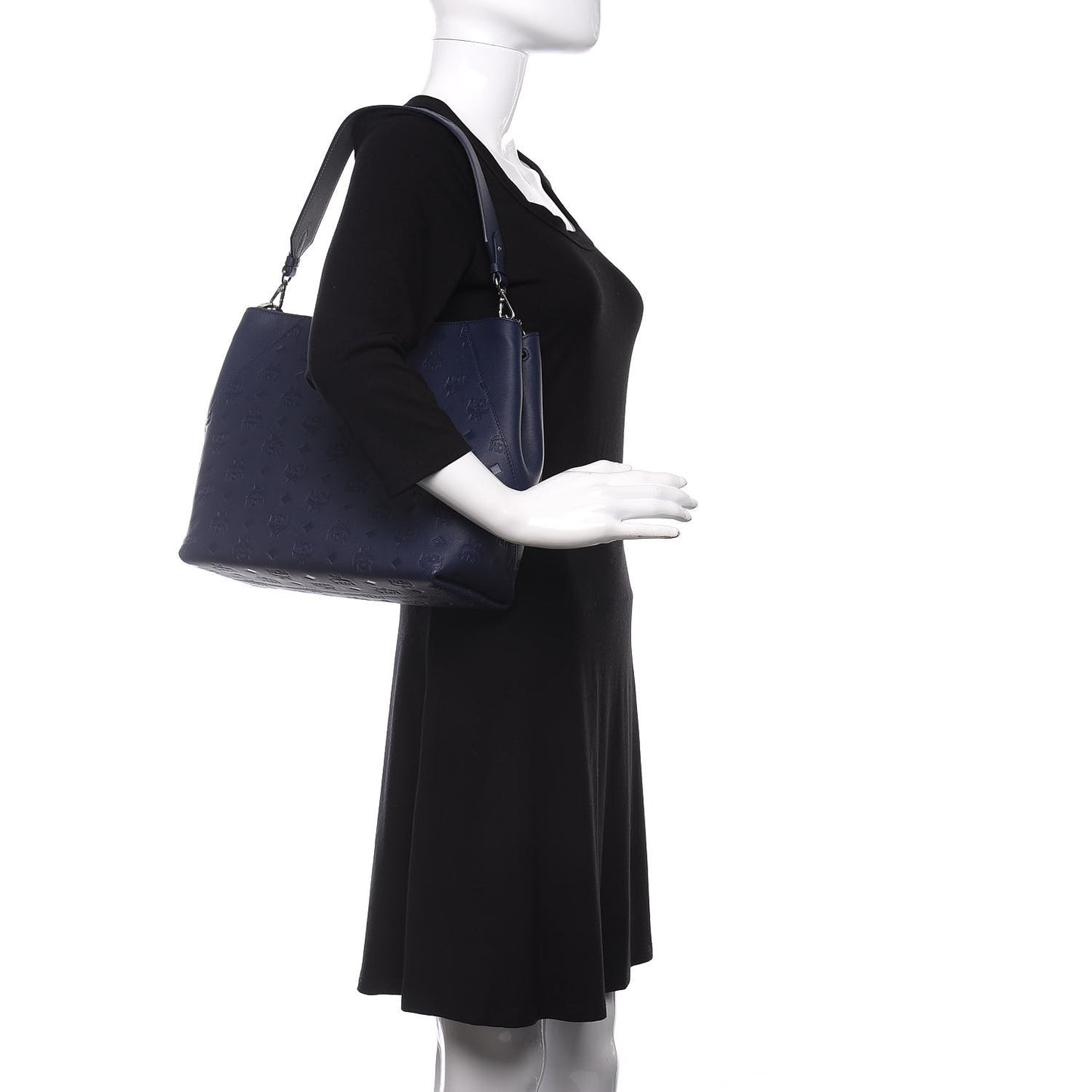 Calfskin Ottomar Monogram Medium Klara Hobo Navy Blue