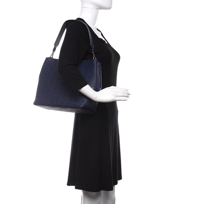 MCM Calfskin Ottomar Monogram Medium Klara Hobo Navy Blue 3 of 10