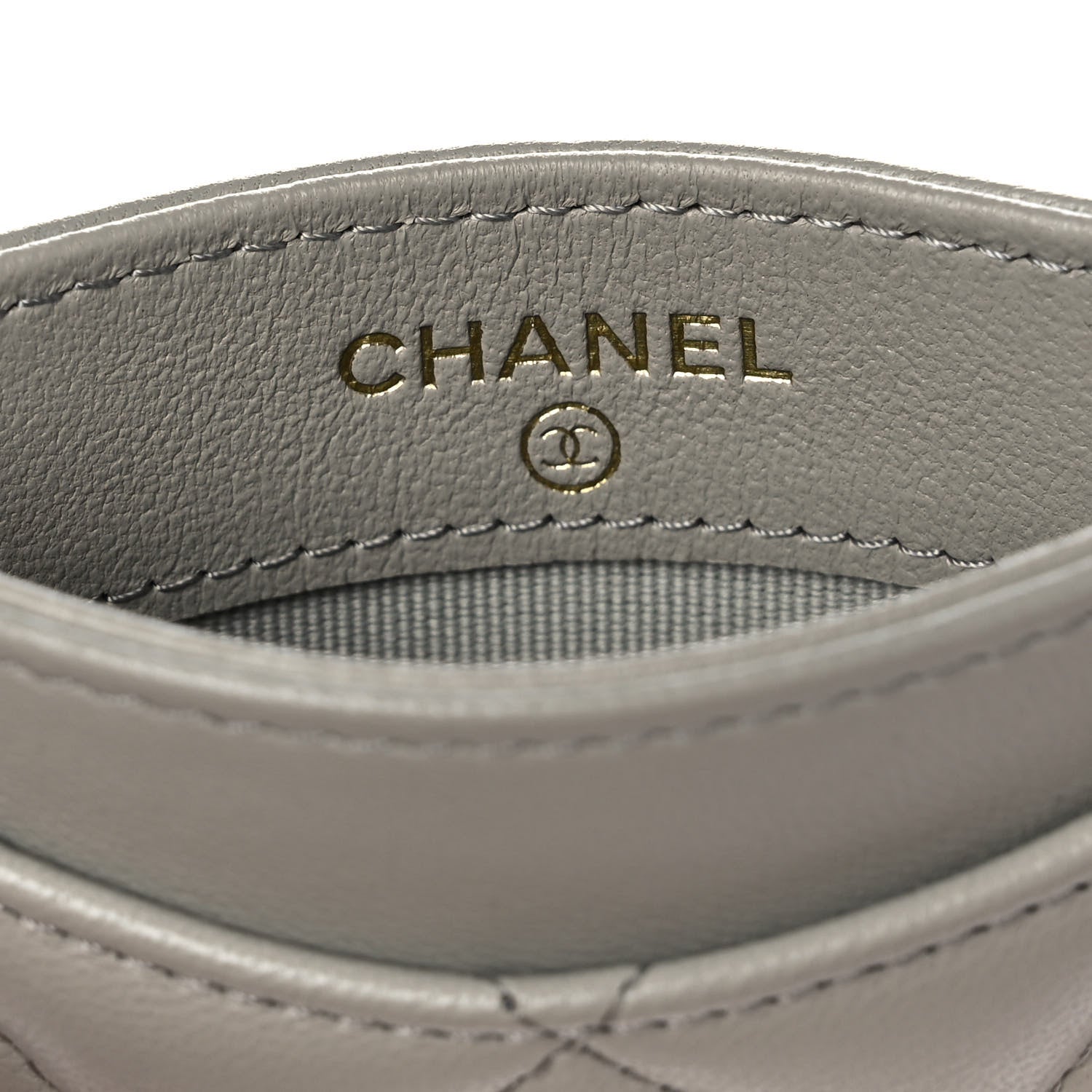 Chanel Lambskin Quilted Card Holder Grey 6 of 10