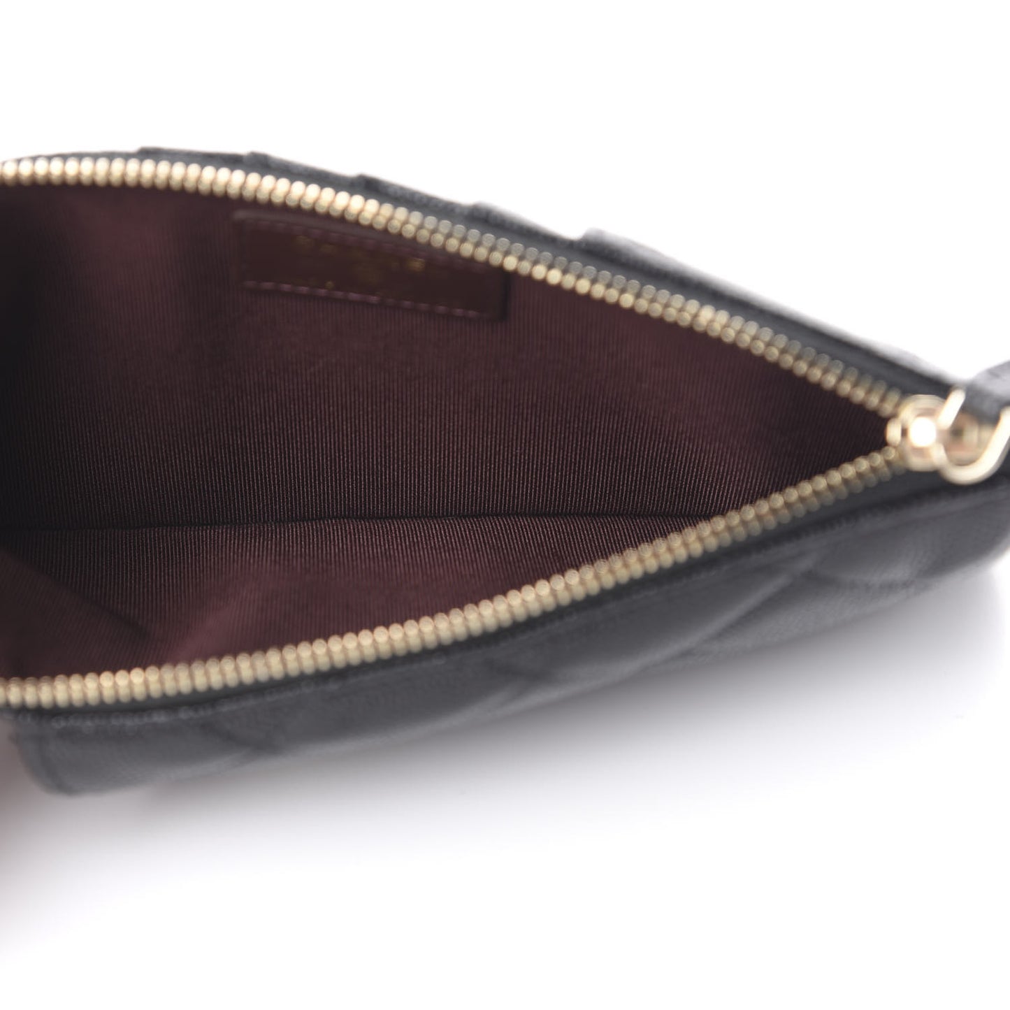 Caviar Quilted Classic Flat Wallet Pouch Black