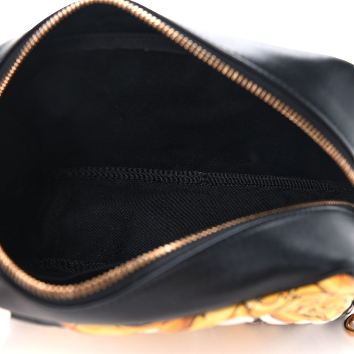 Nappa Quilted Barocco Print Small Camera Bag Black