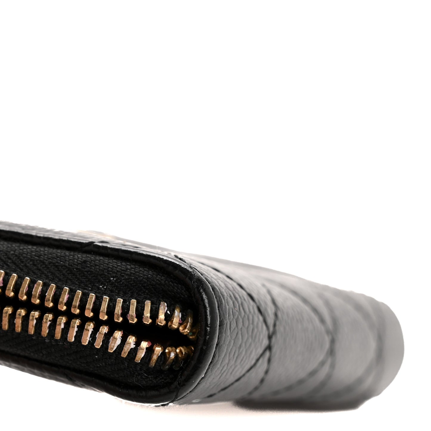 Caviar Quilted Zip Coin Purse Black