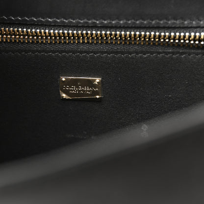 Dolce & Gabbana Satin Crystal DG Logo Flap Crossbody Bag Black 6 of 11