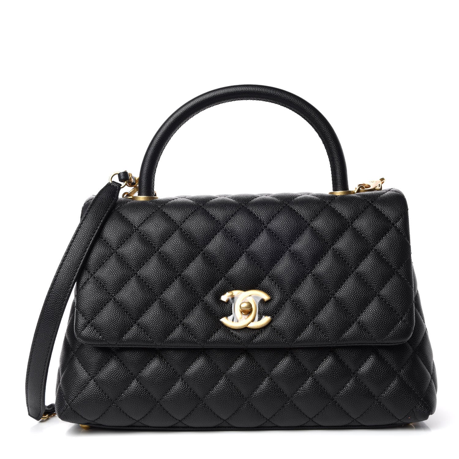 Chanel Caviar Quilted Small Coco Handle Flap Black 1 of 11