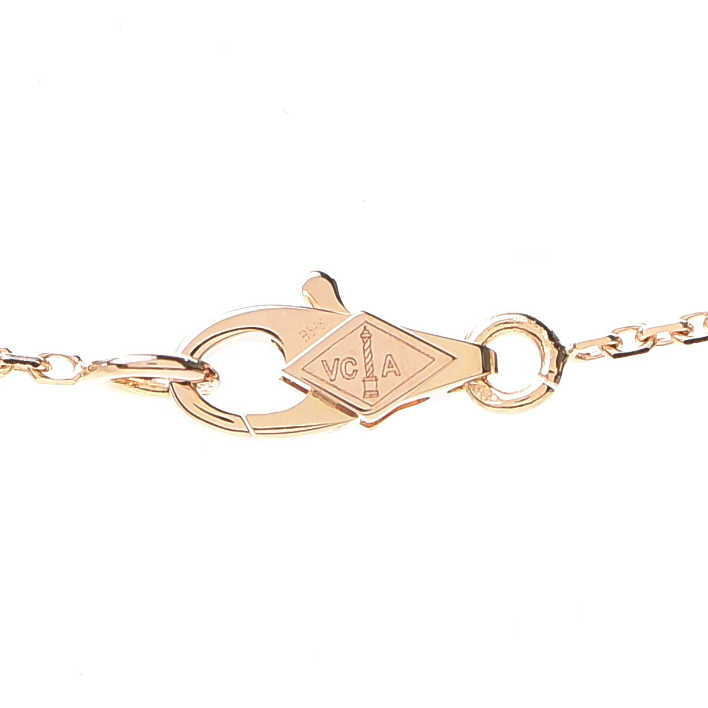 18K Rose Gold Carnelian Sweet Alhambra Heart Pendant Necklace