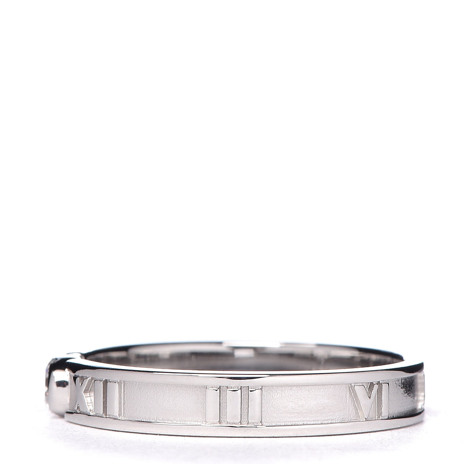 Tiffany 18K White Gold Diamond Atlas Solitaire Band Ring 56 7.5 3 of 6