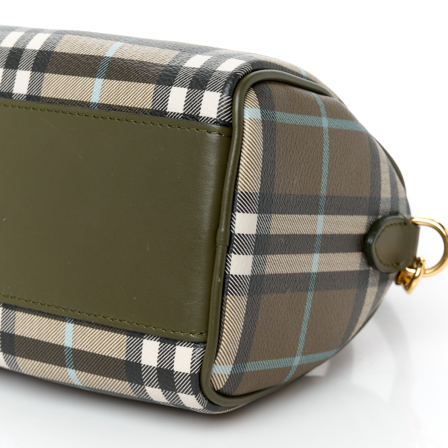 Burberry Vintage Check Mini Bowling Bag Olive Green 9 of 9