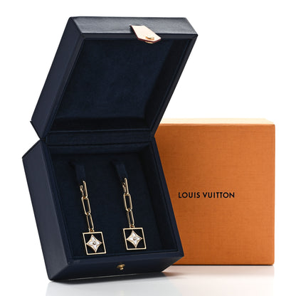 Louis Vuitton 18K Yellow Gold Diamond Mother of Pearl Color Blossom Drop Earrings 5 of 5