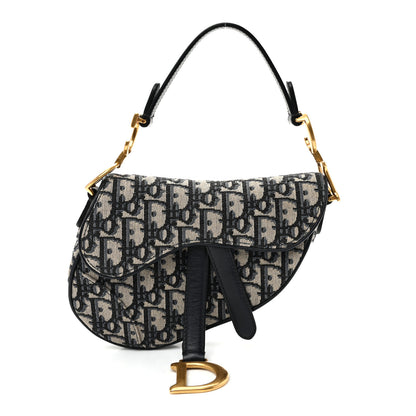 Christian Dior Oblique Mini Saddle Bag Blue 1 of 8