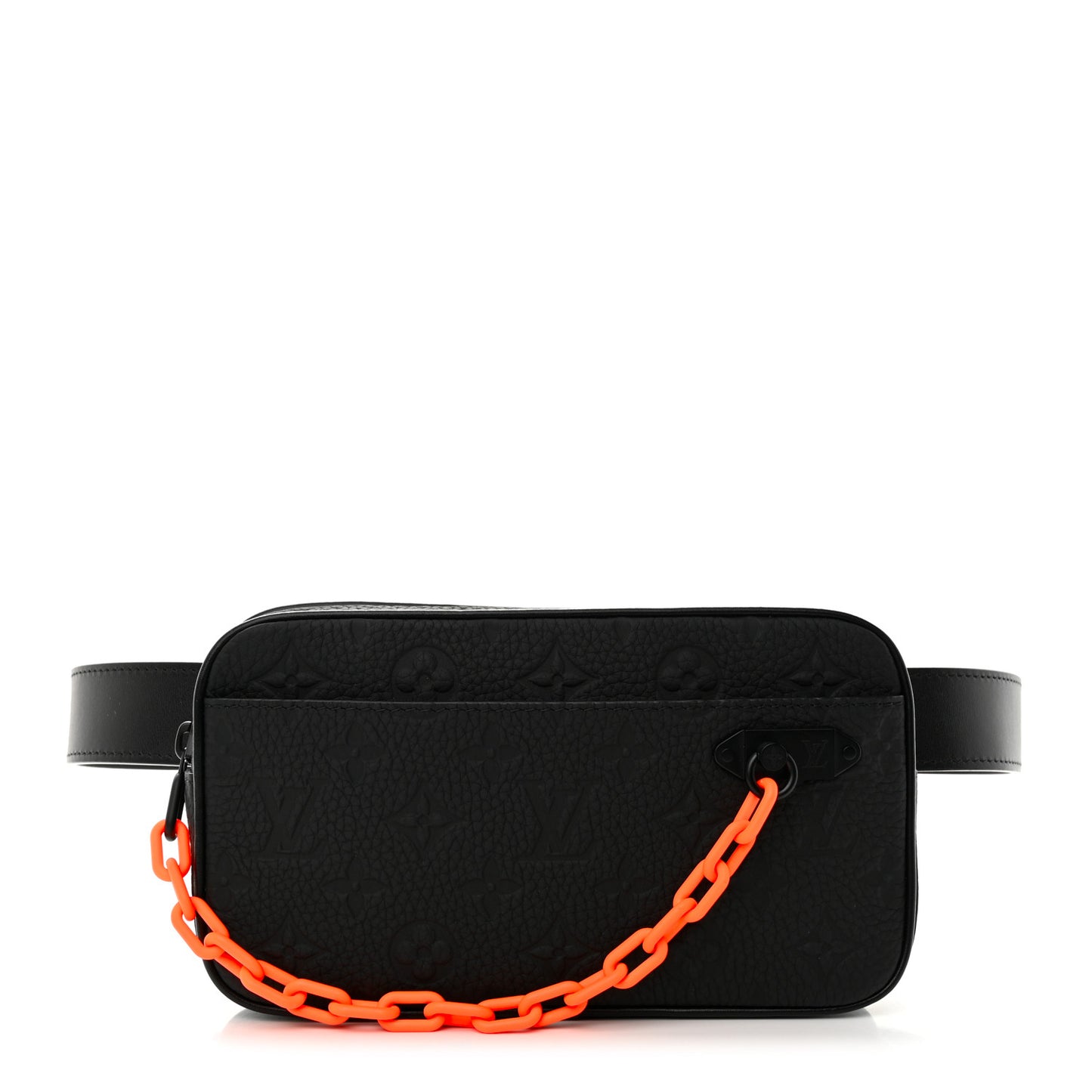 GUCCI Taurillon Monogram Uniformes Solar Ray Soft Pochette Volga Belt Bag Black