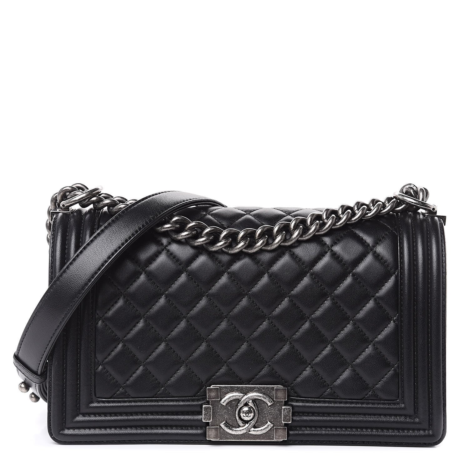 Chanel Lambskin Quilted Medium Boy Flap Black 1 of 13