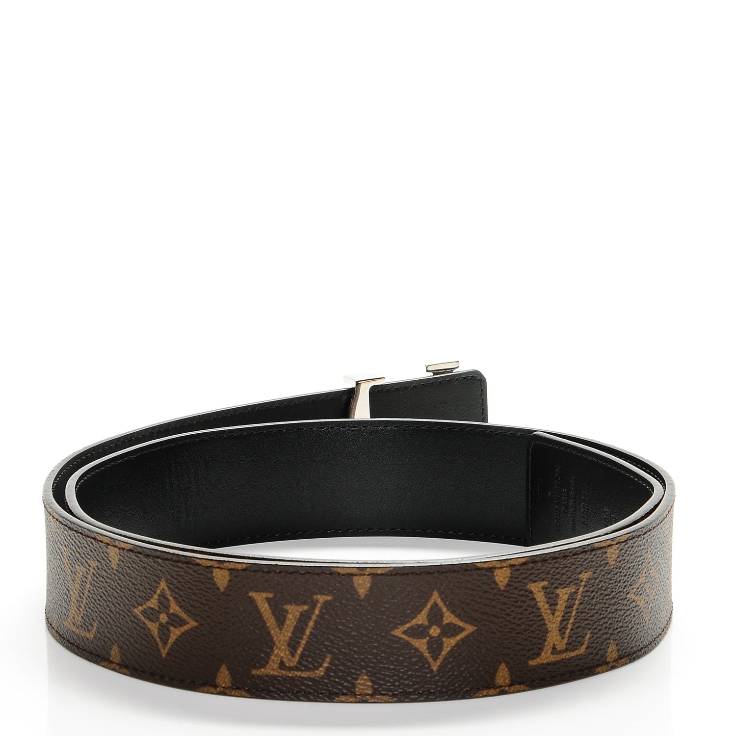 Louis Vuitton Monogram Macassar LV Initiales Reversible Belt100 40 Black 3 of 6