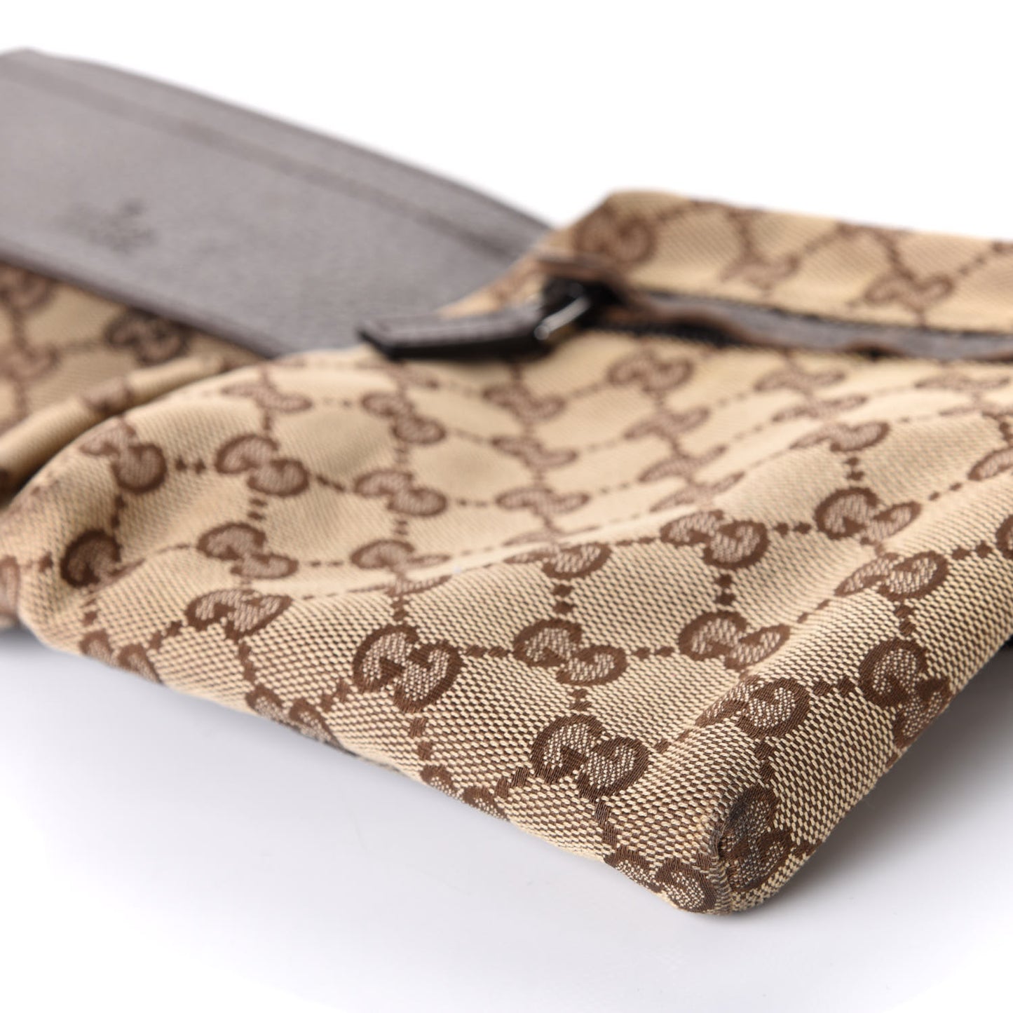 GG Monogram Double Pocket Belt Bag Dark Brown