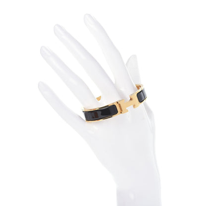 Hermes Enamel Narrow Clic Clac H Bracelet PM Black 2 of 4