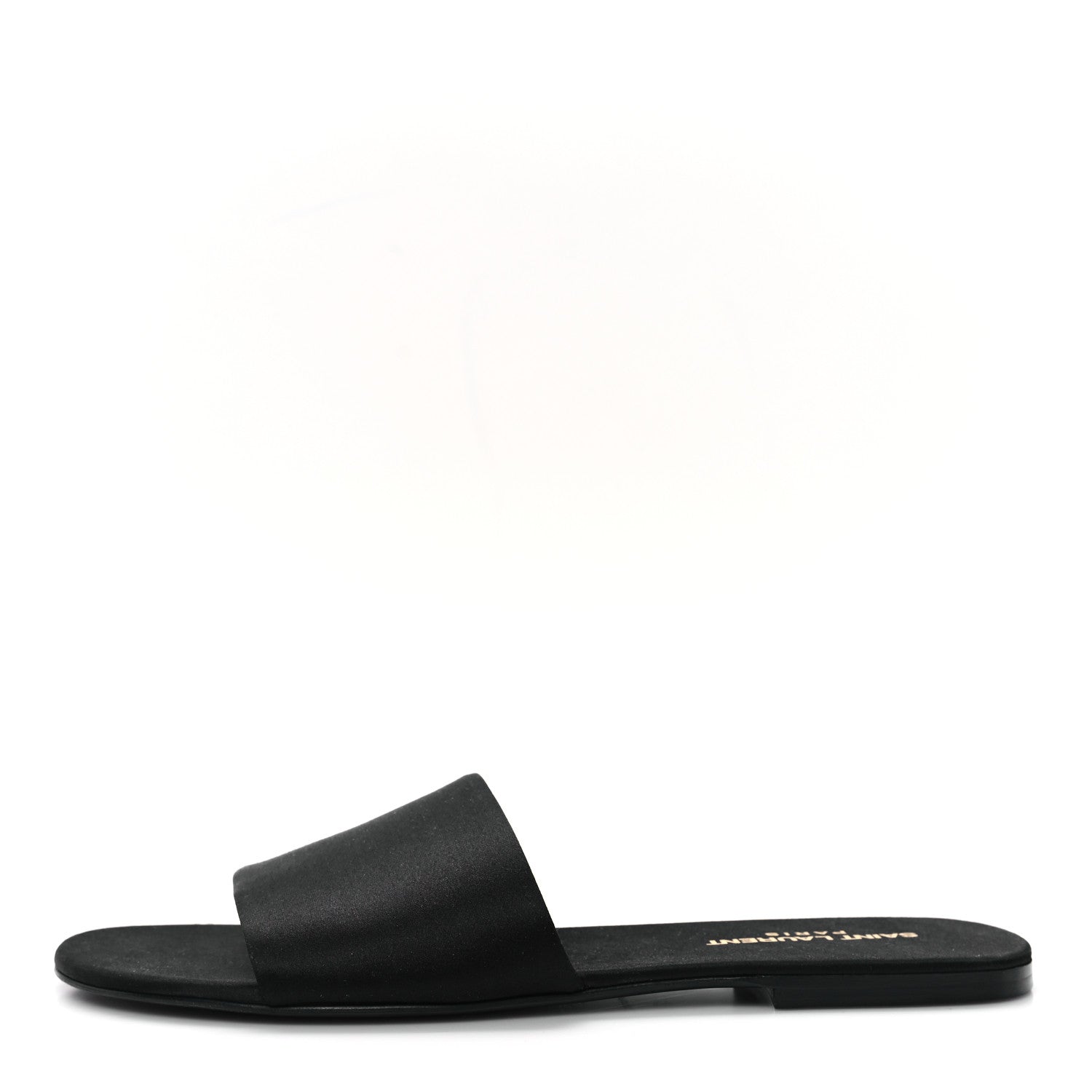 Saint Laurent Satin Mens Carlyle Slide Sandals 41 Black 1 of 10