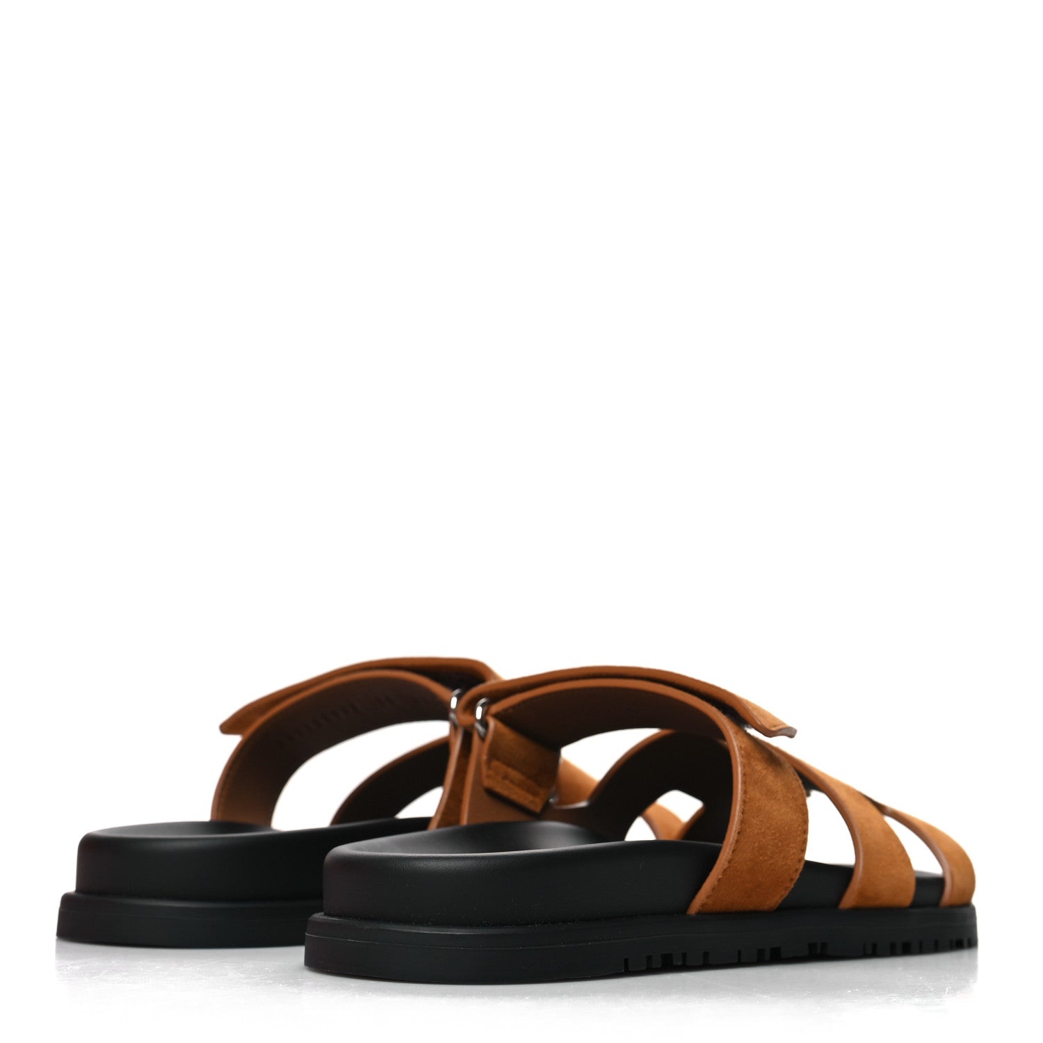 Hermes Suede Goatskin Womens Chypre Sandals 38 Naturel 4 of 9