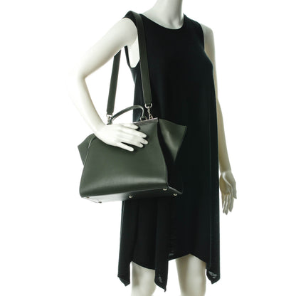 Fendi Vitello Dolce Marmol Shiny Nappa Petite 3Jours Tote Verde Prato 2 of 16