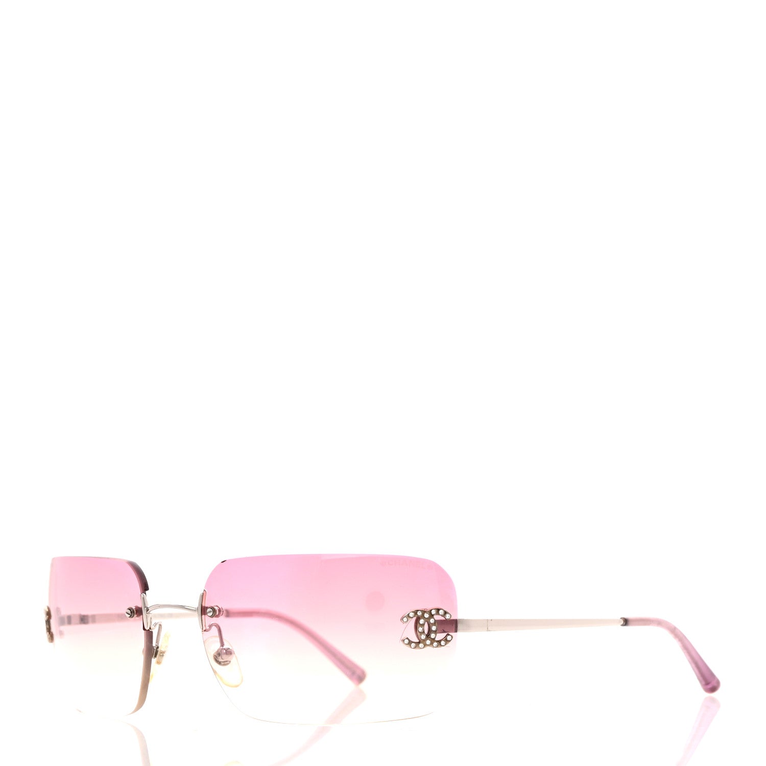 Chanel Metal Crystal CC Logo Sunglasses 4017-D Pink 1 of 10