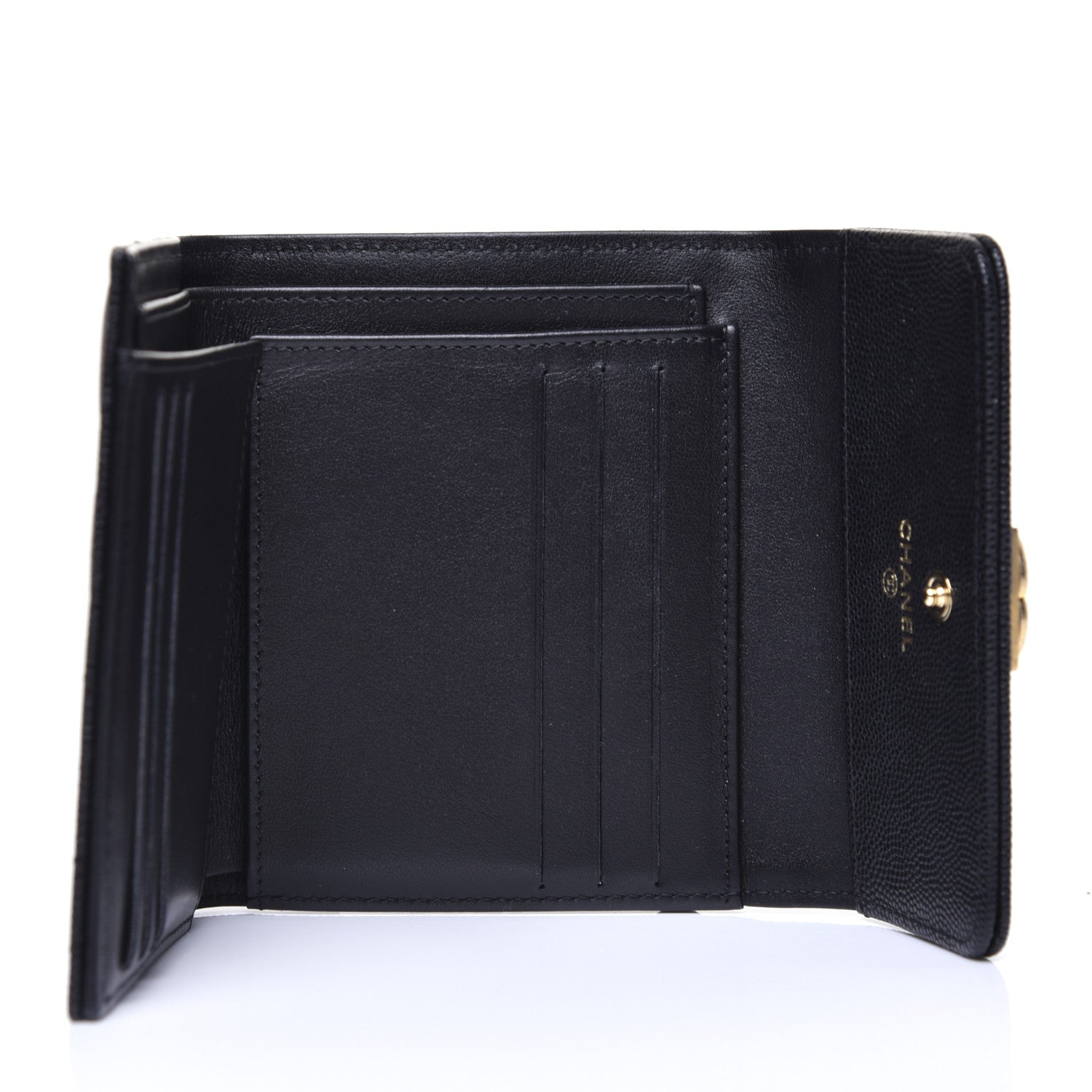Chanel Caviar Quilted Compact Boy Wallet Black 5 of 12