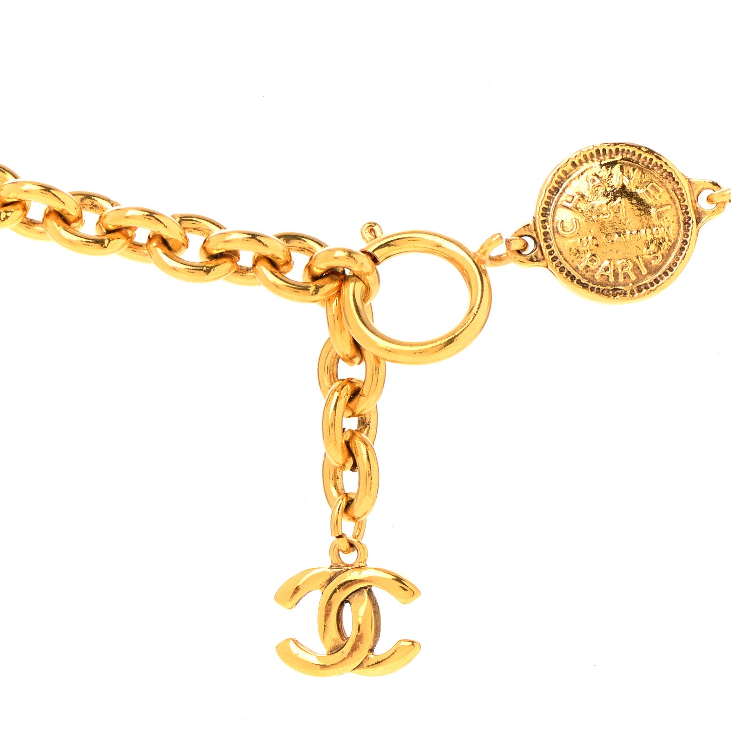 Chanel Metal CC Medallion Necklace Gold 6 of 7