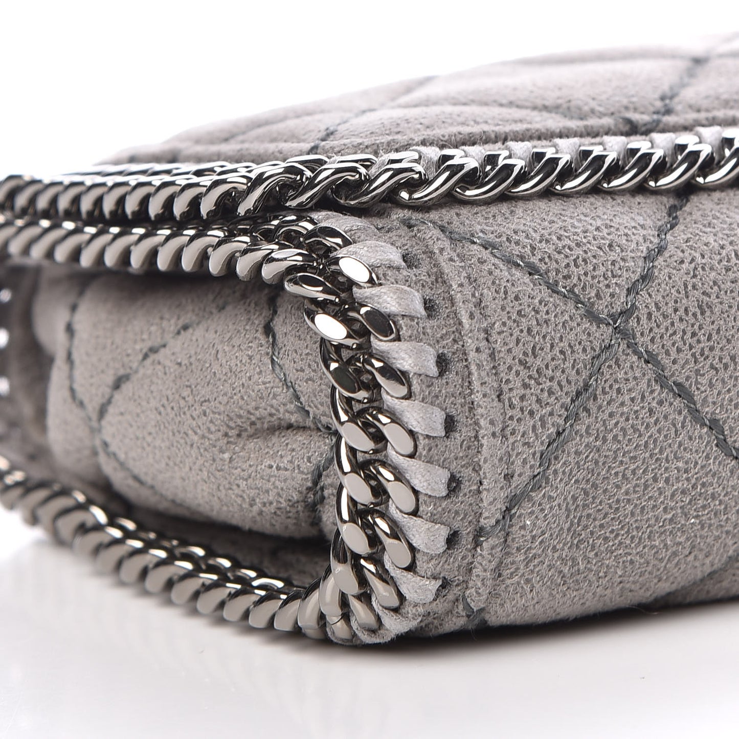 Shaggy Deer Quilted Falabella Crossbody Bag Light Grey
