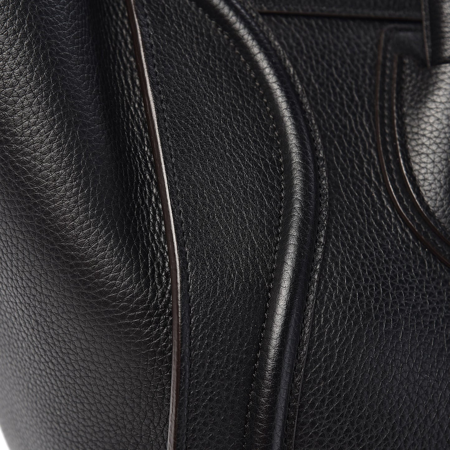 Drummed Calfskin Mini Luggage Black