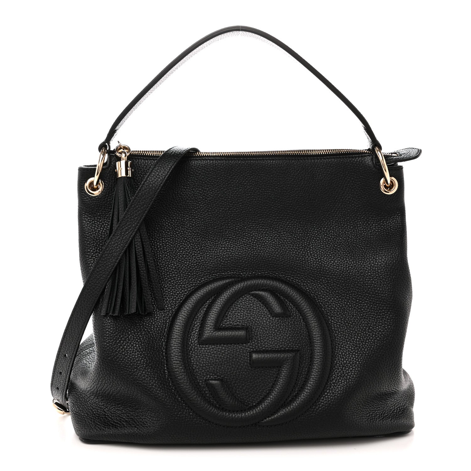 Gucci Pebbled Calfskin Large Soho Hobo Black 1 of 13