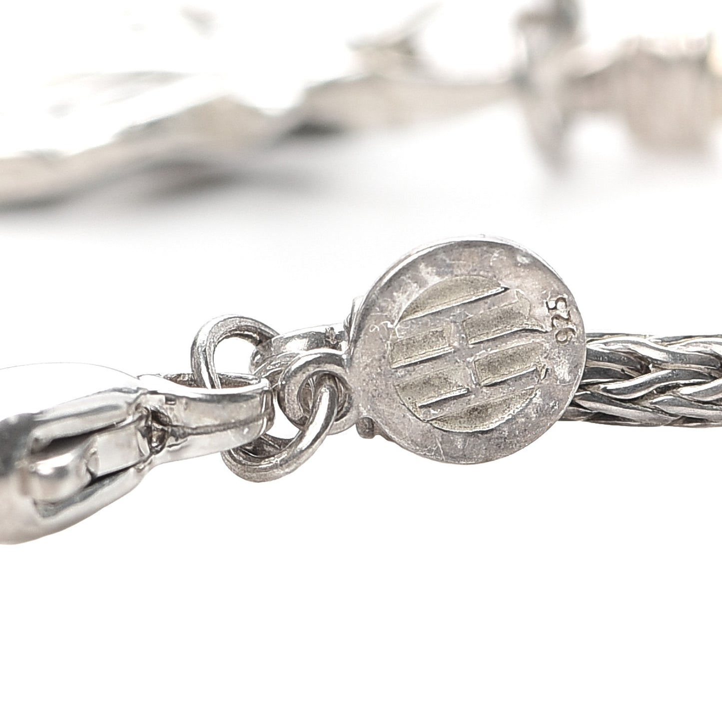 Sterling Silver Black Sapphire Leaf Chain Bracelet