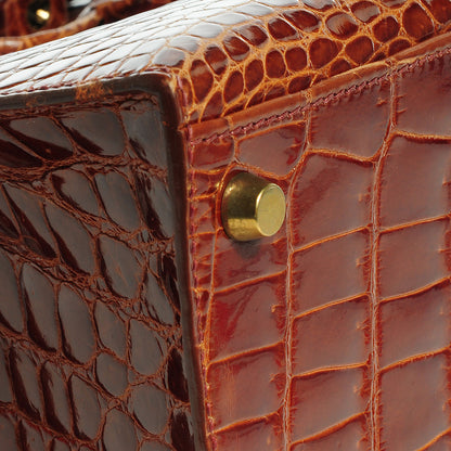 Hermes Shiny Porosus Crocodile Kelly Sellier 32 Miel 19 of 30