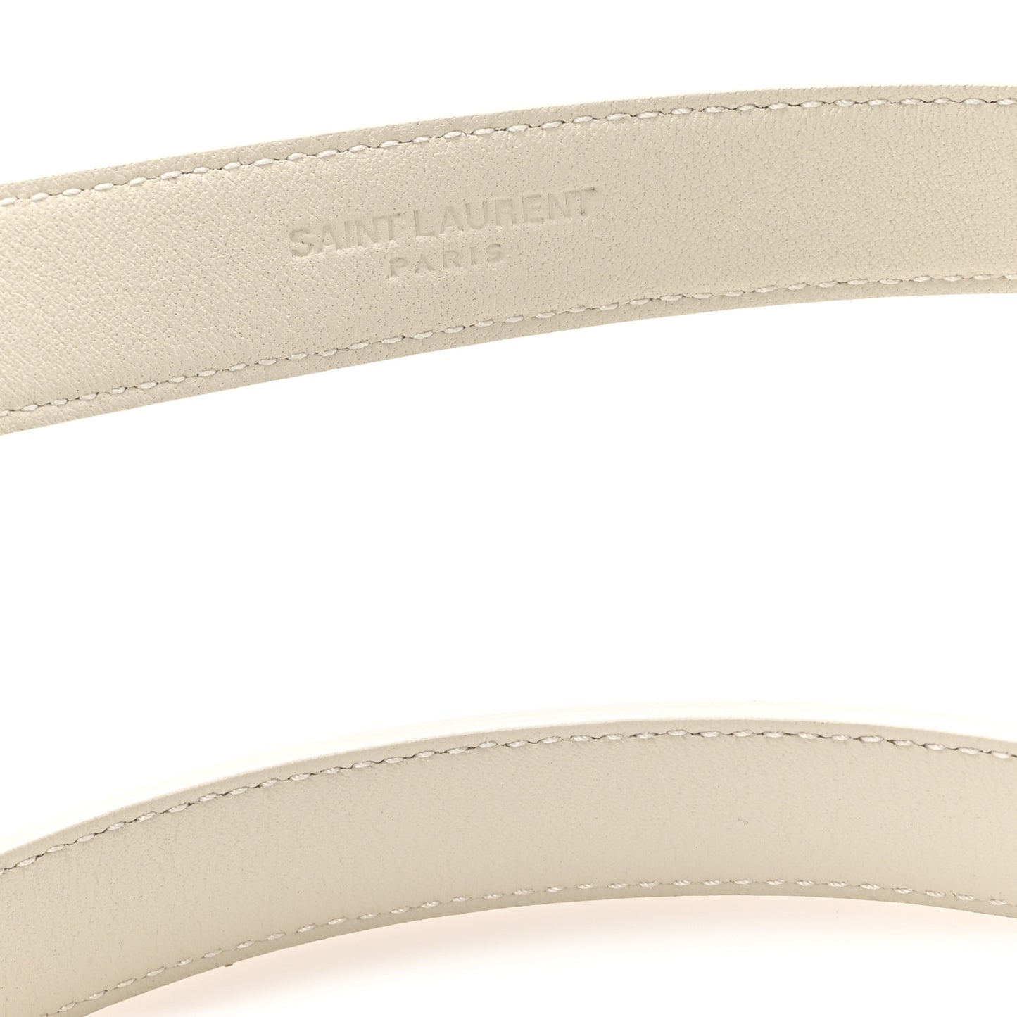 Calfskin Crocodile Embossed Maillon Belt 90 36 Crema Soft