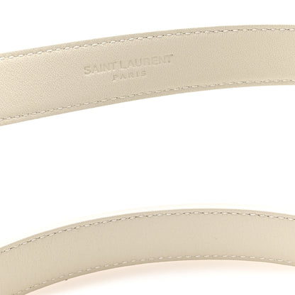 Saint Laurent Calfskin Crocodile Embossed Maillon Belt 90 36 Crema Soft 3 of 5
