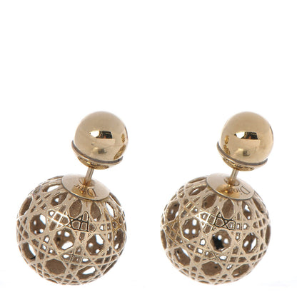 Christian Dior Cannage Mise En Dior Tribal Earrings Gold 1 of 4