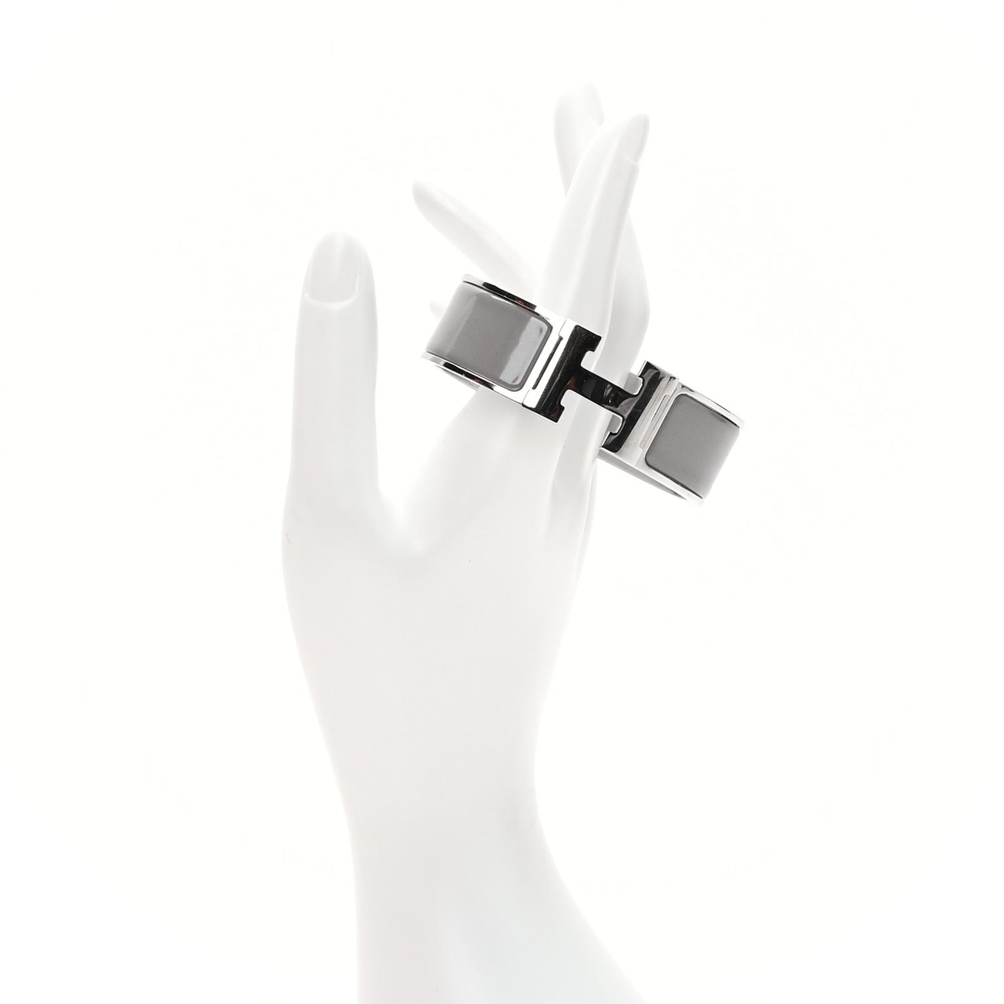 Enamel Wide Clic Clac H Bracelet GM Gris Macadam