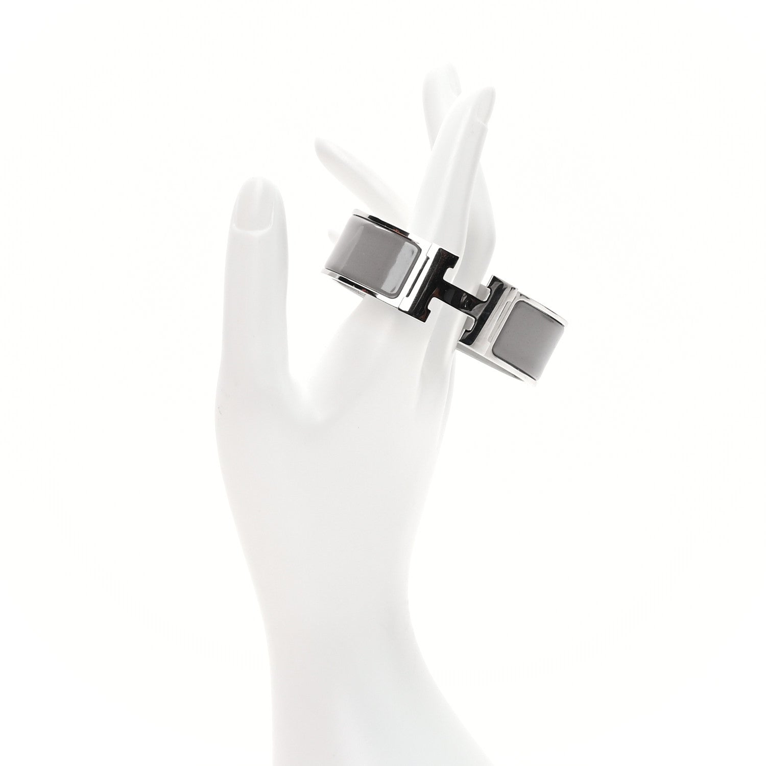 Hermes Enamel Wide Clic Clac H Bracelet GM Gris Macadam 2 of 5